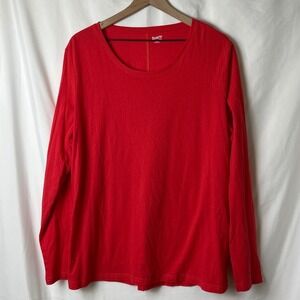 Duluth Trading Co Womens Long Sleeve Crew Neck T Shirt Top Red Size XXL Classic